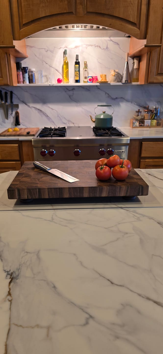Customer photo review of Personalized Double-sided Walnut  End Grain Cutting Board