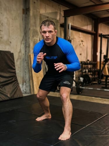 Customer photo review of Standard Blue Long Sleeve No-Gi Mens BJJ Rash Guard