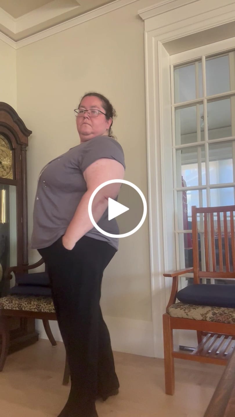 Customer video review of Dark Grey Ribbed Wide Leg Pant