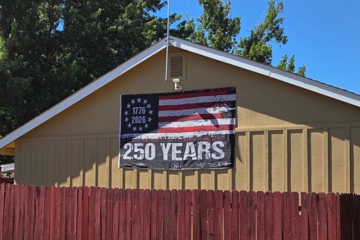 Customer photo review of 6x10 Huge 250 Years American Flag - 4 Times The Size of a Regular Flag!!! 1776-2026 Extra Large Distressed USA Banner