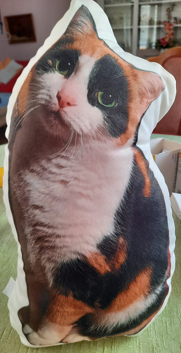 Customer photo review of Personalisiertes Formkissen - Dein Foto mit Katze