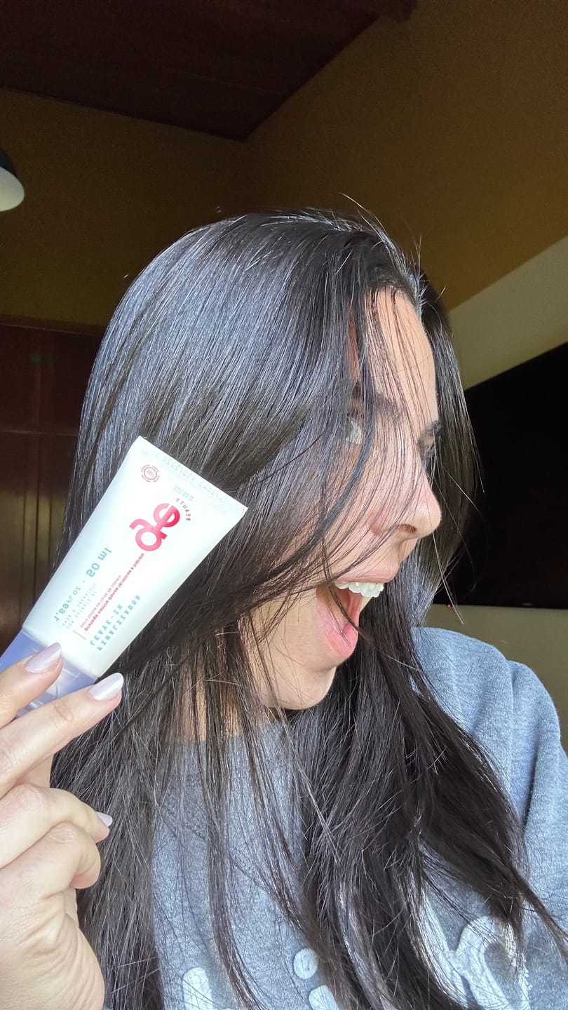 Customer photo review of travel size | leave-in com proteção térmica