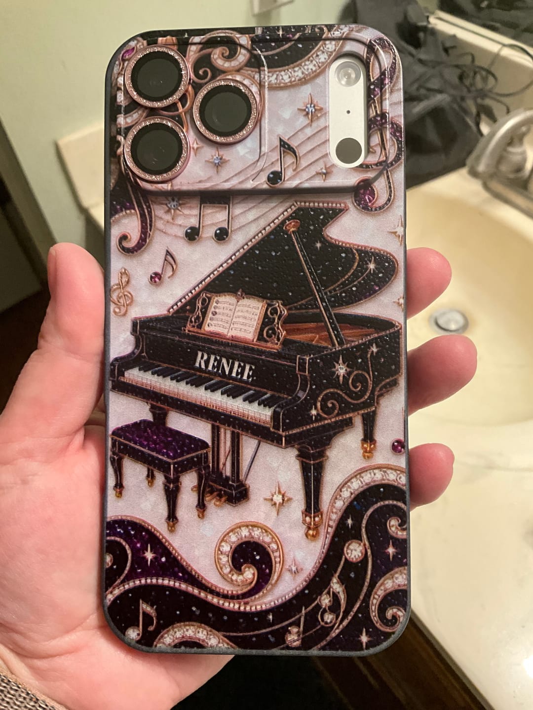 Customer photo review of Grand Piano Music Note Phone Case -Personalized Gift For Pianists