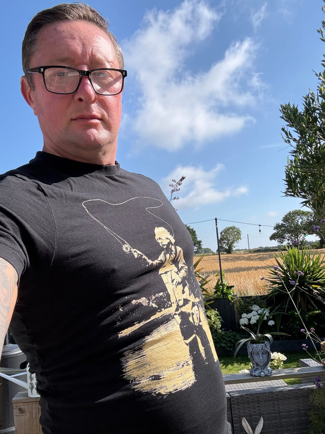Customer photo review of ALBERT LAKE FISHING T-Shirt