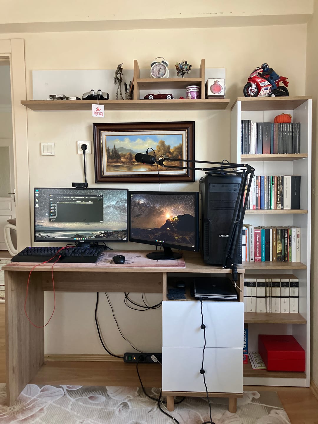 Customer photo review of Rani HA115 Çekmeceli Kitaplıklı Çalışma Ofis Bilgisayar Masası Sepet Ceviz - Beyaz