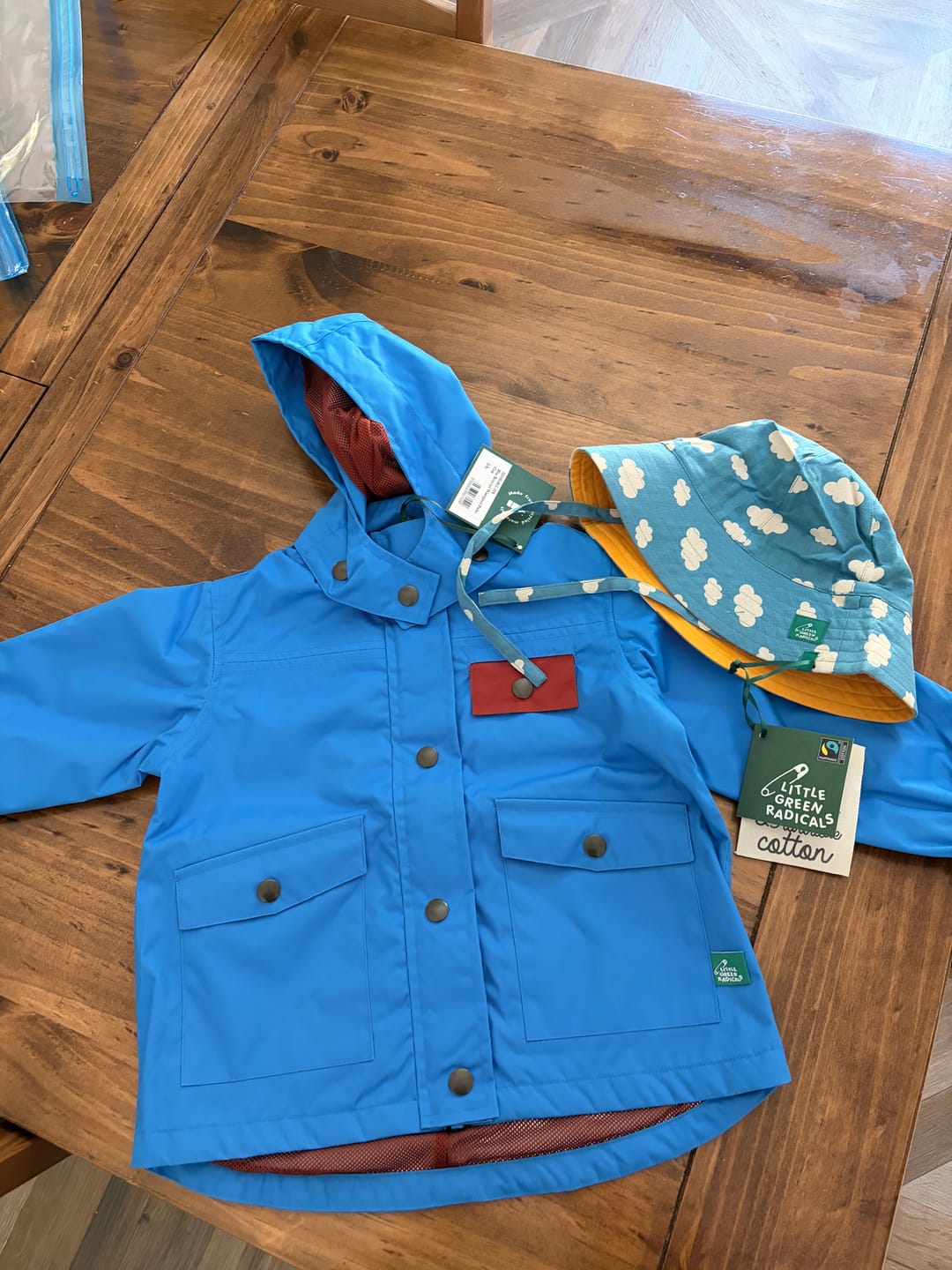Customer photo review of Blue Recycled Waterproof Parka Raincoat