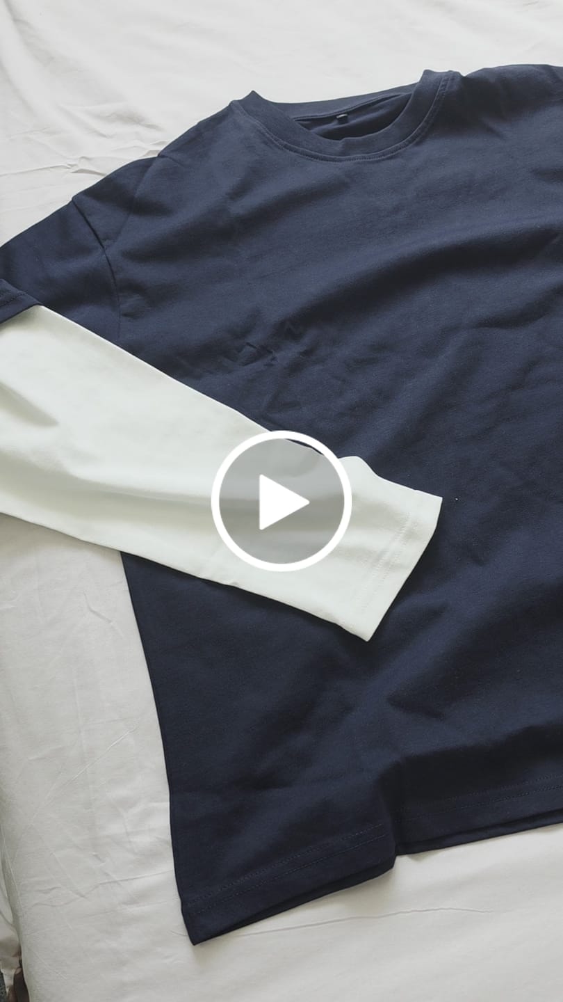 Customer video review of Double Long Sleeve Bicolor Navy