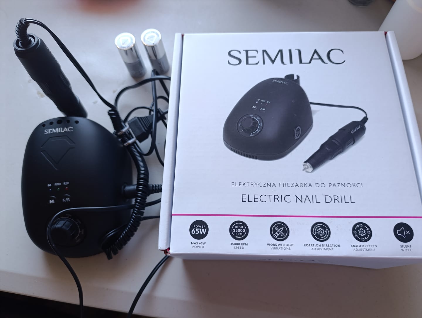 Customer photo review of Semilac Nail Drill 65W v2 - Professional Electric E-File - Black NEW DESIGN!!!