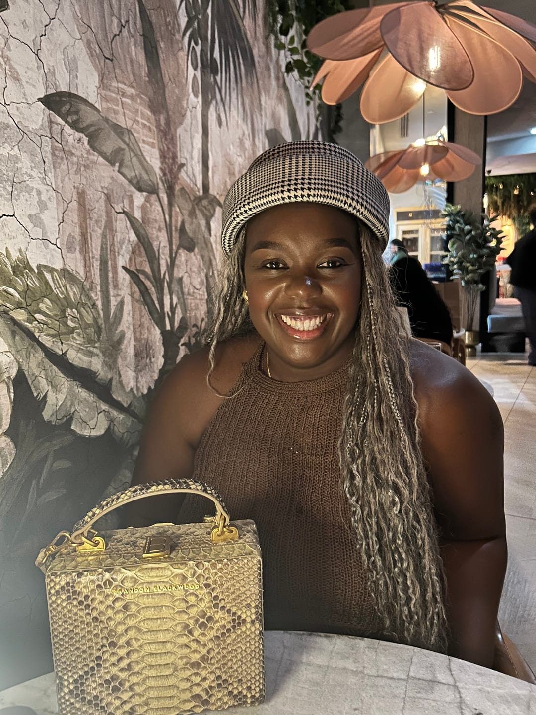 Customer photo review of London Pillbox Hat - Glen Plaid