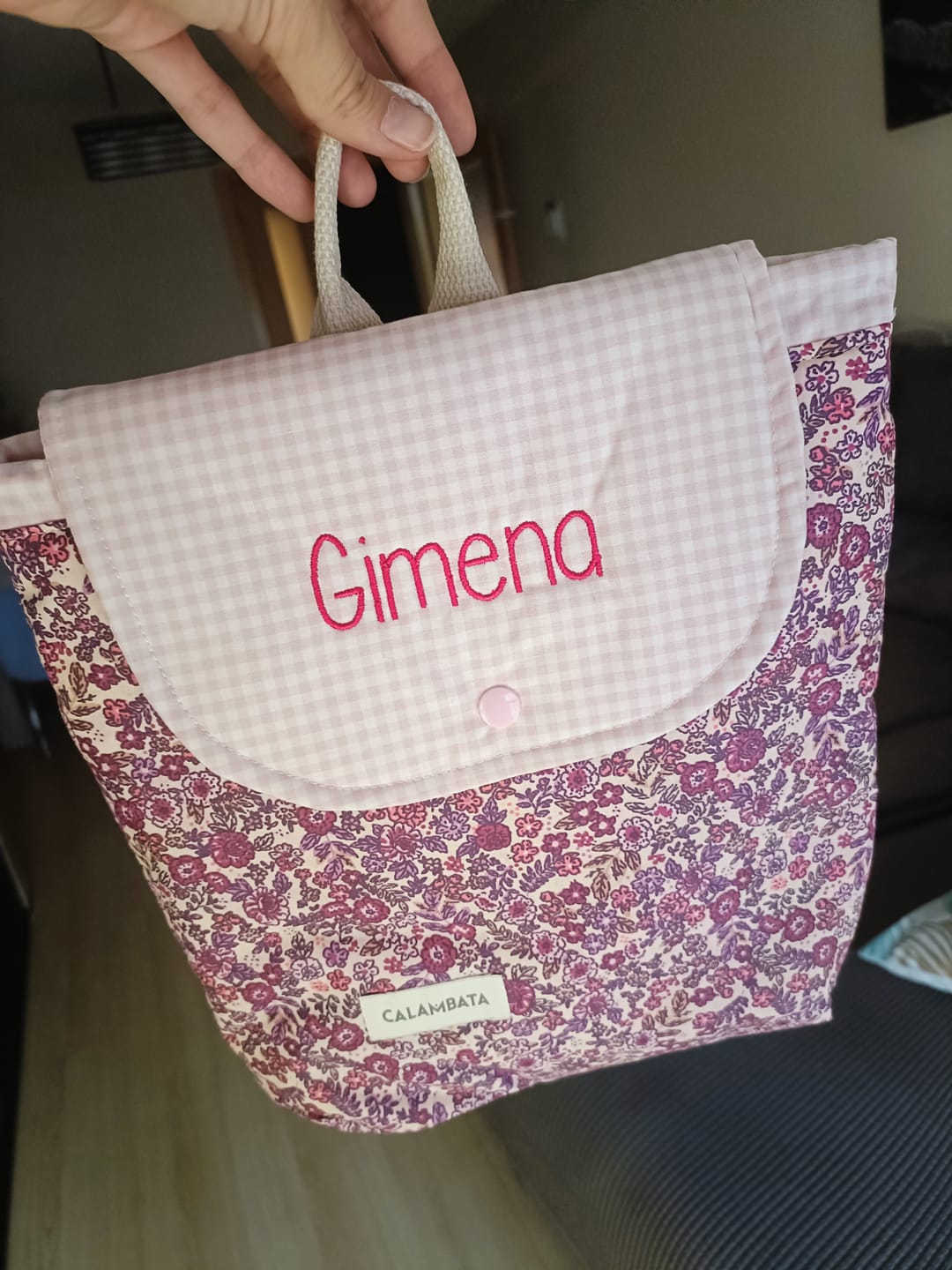 Customer photo review of Mochila personalizada Carlota