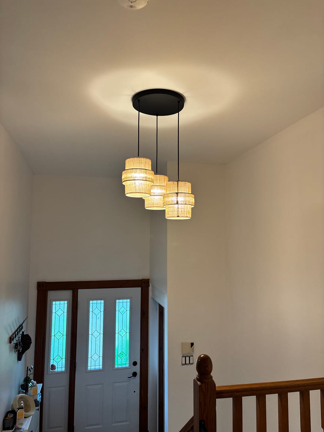 Customer photo review of CALISTO JUTE 3-Light Pendant Light for Dining Tables, Stairwells & Natural Interiors