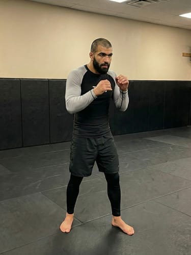 Customer photo review of Standard Gray Long Sleeve No-Gi Mens BJJ Rash Guard
