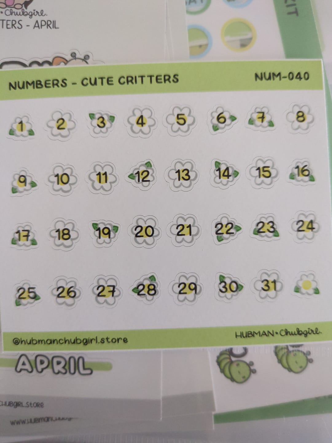 Customer photo review of Numbers - Cute Critters Planner Stickers