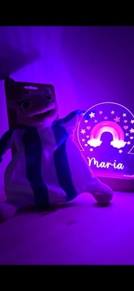 Customer photo review of Cute Rainbow Personalized Name Light