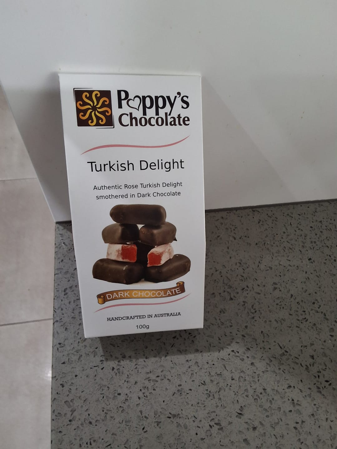 Customer photo review of Chocolate Coated Turkish Delight Dark Chocolate 100g