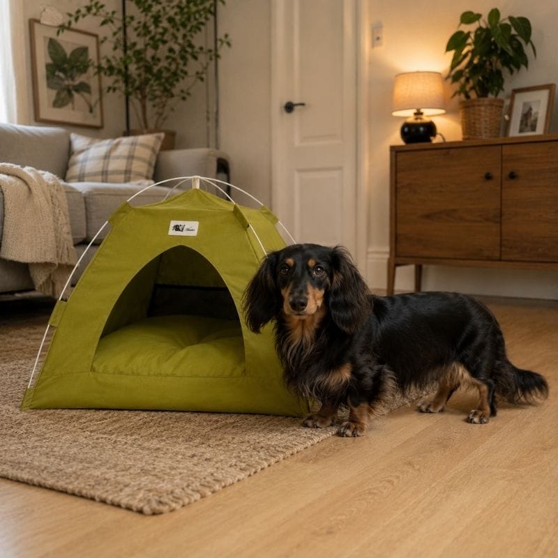 Customer photo review of Cozy Dachshund Tent House