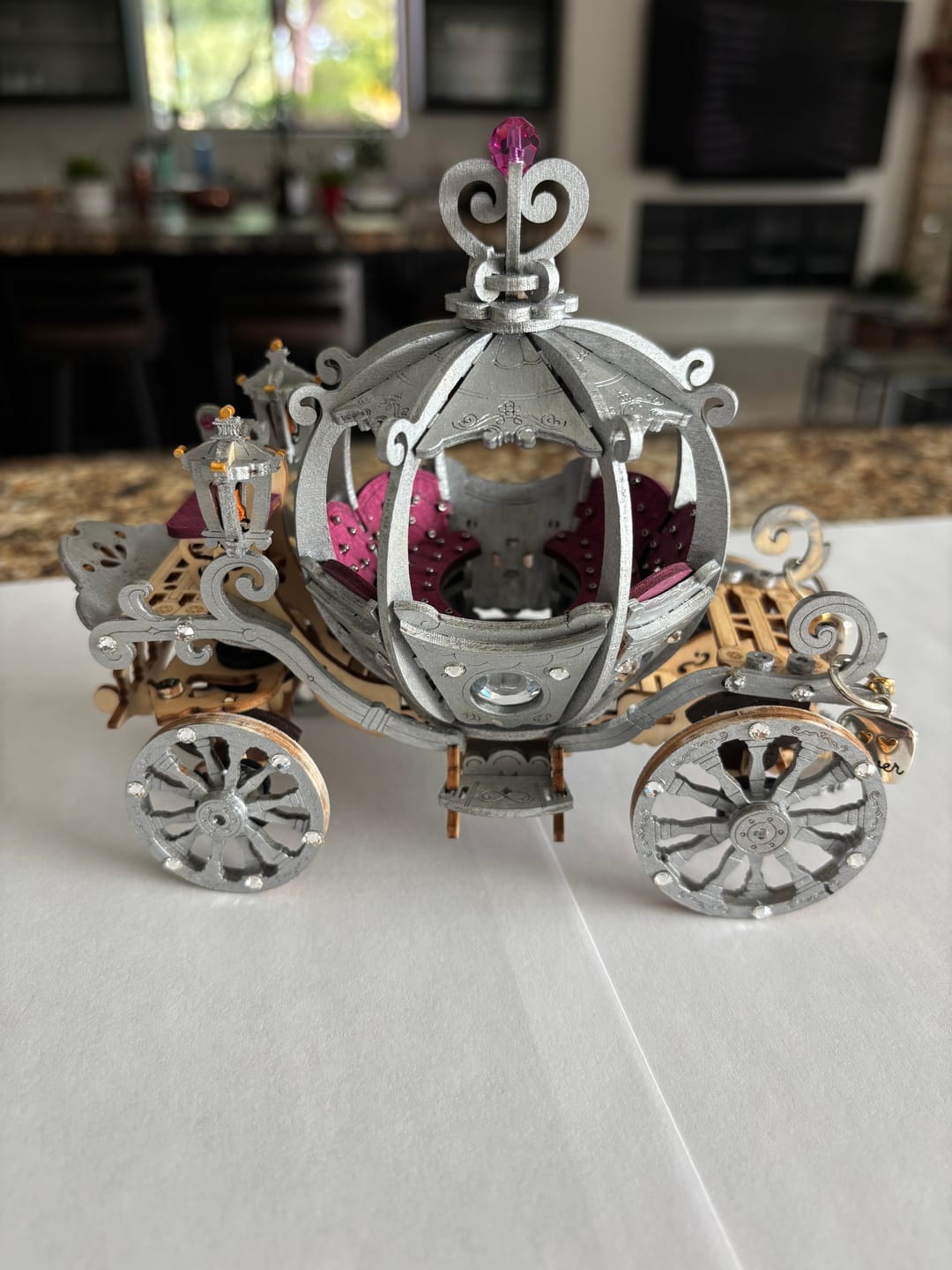 Customer photo review of Pumpkin Cart — Birch Wood Model Kit (Light Brown, 182 pcs)