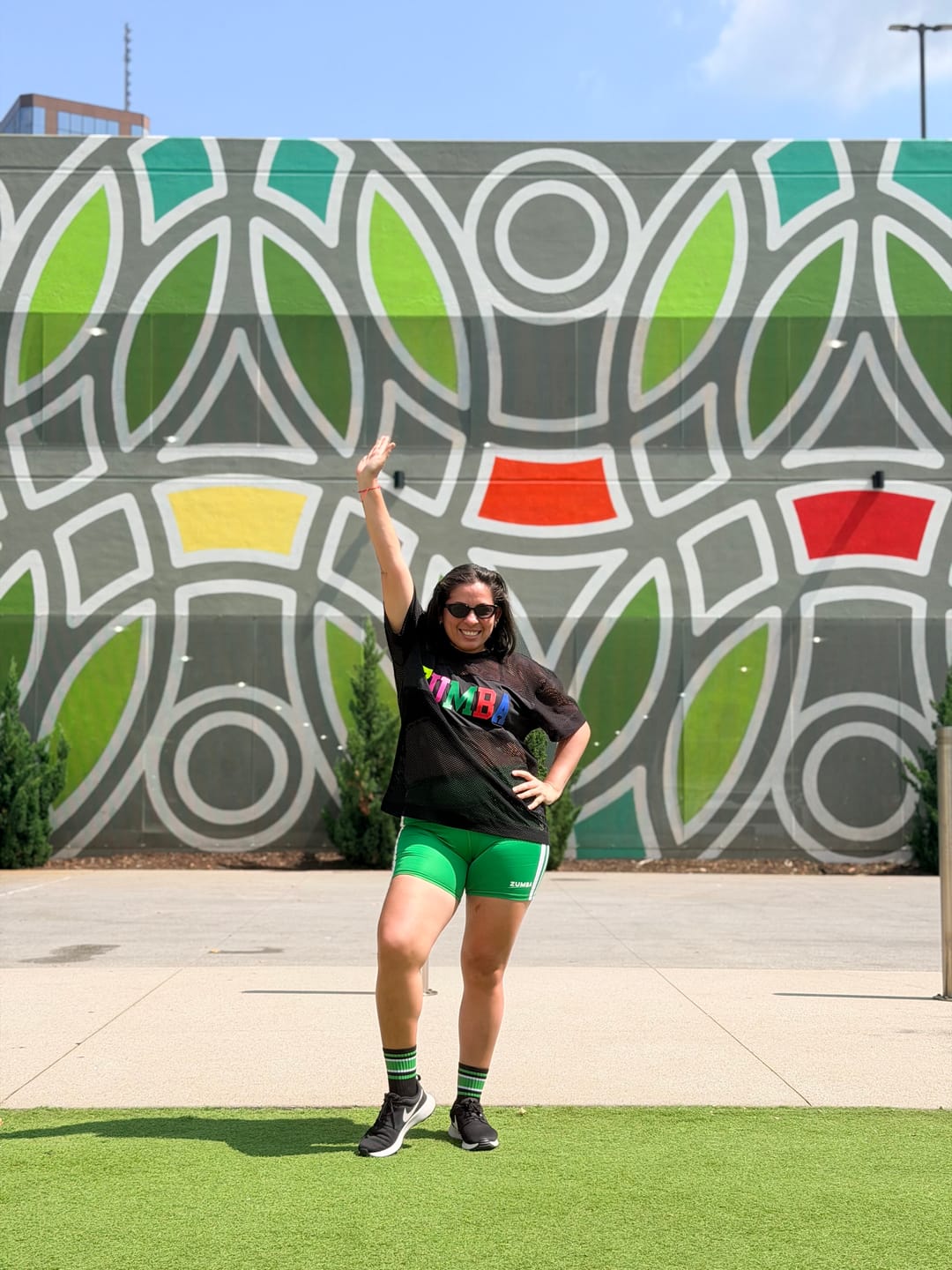 Customer photo review of Color Spree High Waisted Biker Shorts - Green