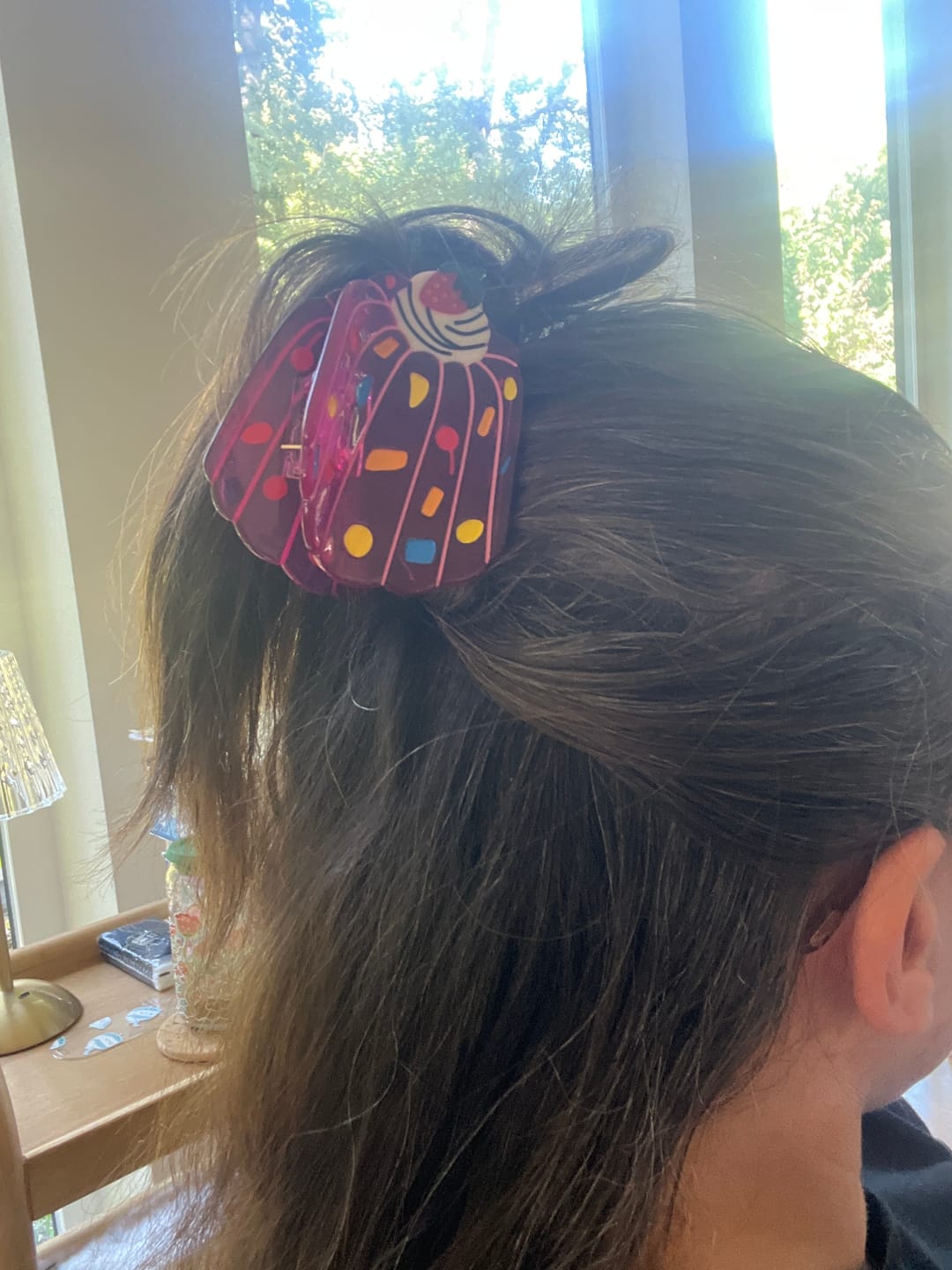 Customer photo review of Midi Jello Hair Claw Clip