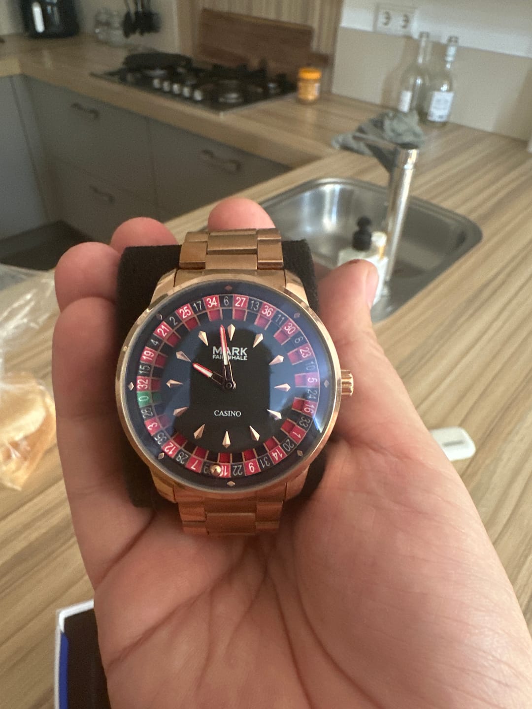 Customer photo review of Mark Fairwhale FW-5031 ROULEX Casino Watch – Luxury Roulette Timepiece