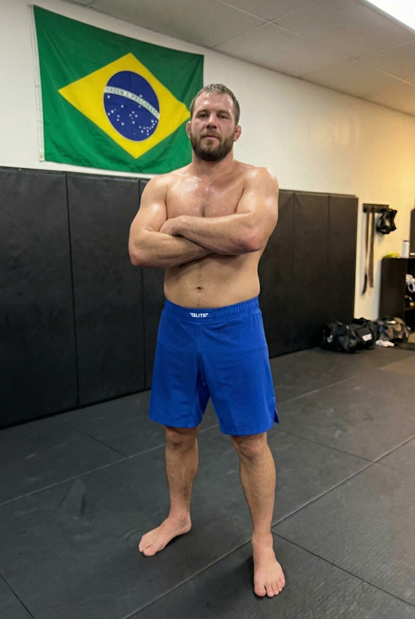 Customer photo review of Black Jack Blue No Gi Mens BJJ Shorts