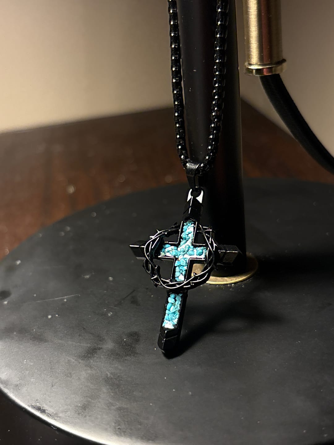 Customer photo review of FREE Today: Thorn-Wrapped Inlaid Cross Pendant Necklace: A Symbol of Christ’s Sacrificial Love