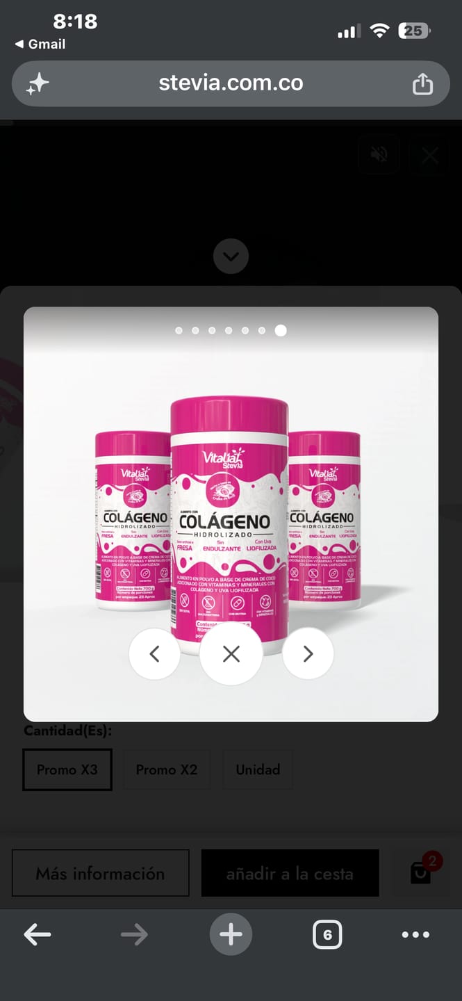 Customer photo review of Batido Colágeno Fresa con Uva Liofilizada - 700 g