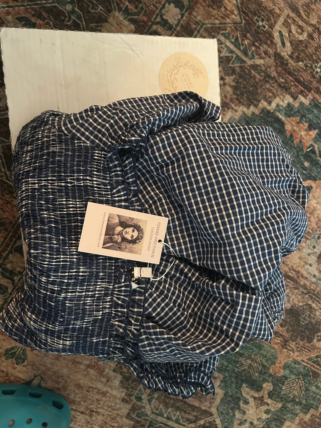 Customer photo review of The Gingham Picnic Dress