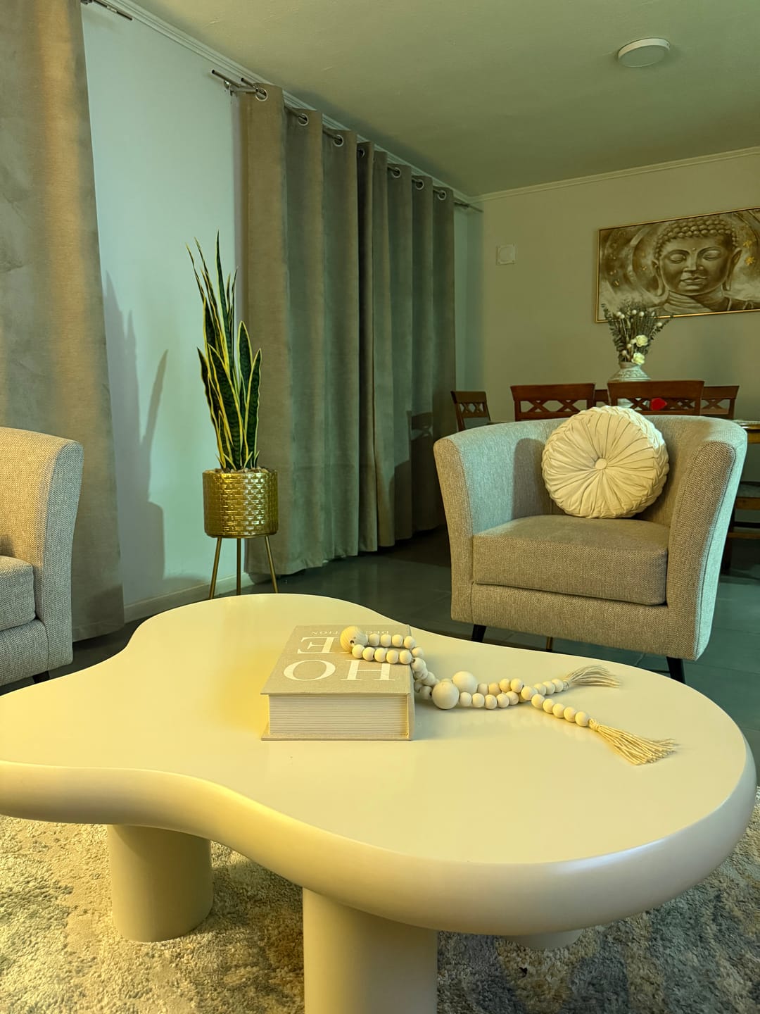 Customer photo review of PREVENTA - Mesa de Centro Irregular Blanca
