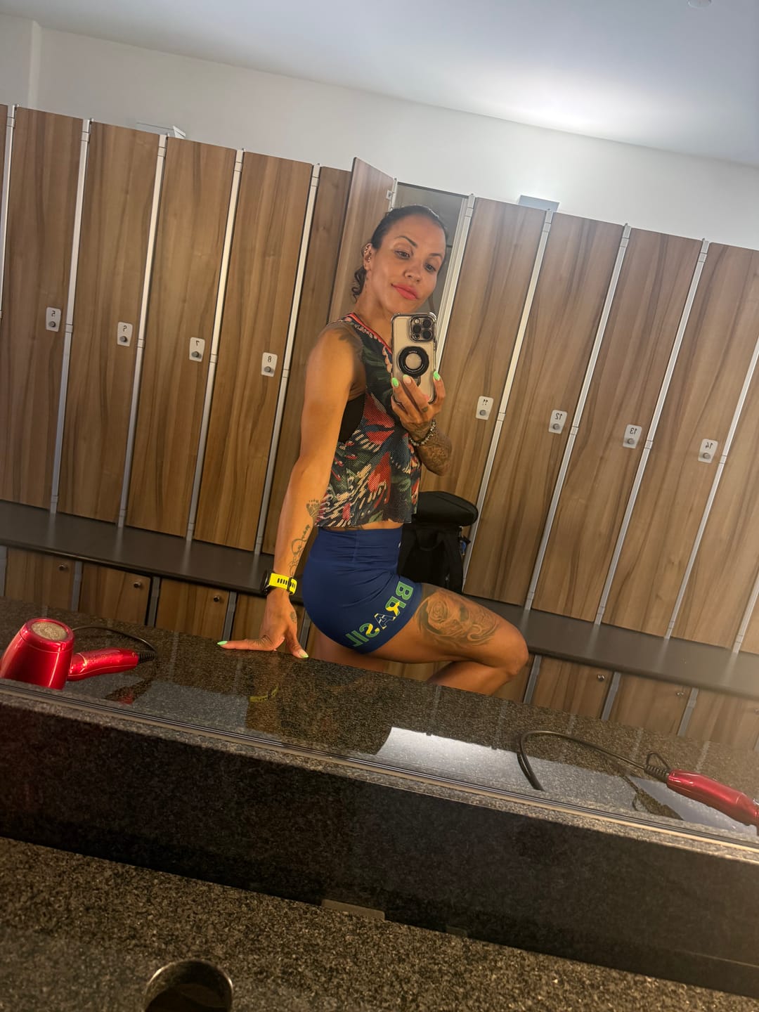 Customer photo review of BRAZIL FLAG WOMEN COMPRESSION SHORTS