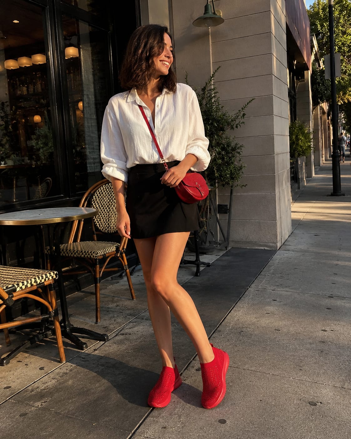 Customer photo review of Lucky Step Rhinestone Sock Sneakers