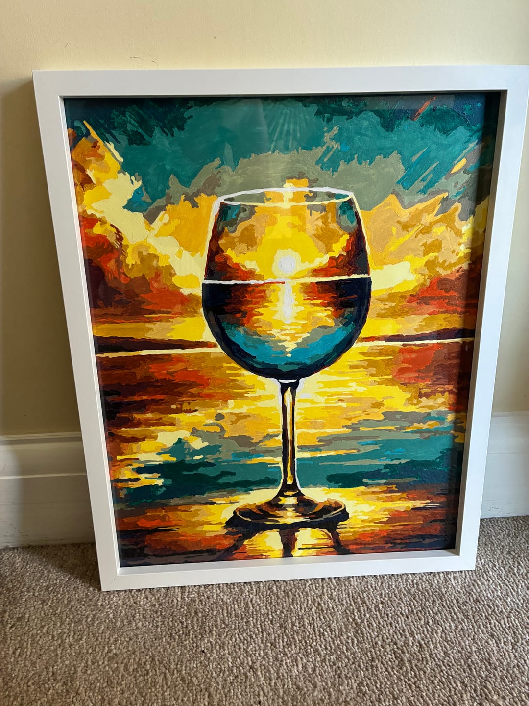 Customer photo review of Paint by Numbers - Wine Glass with Sunset