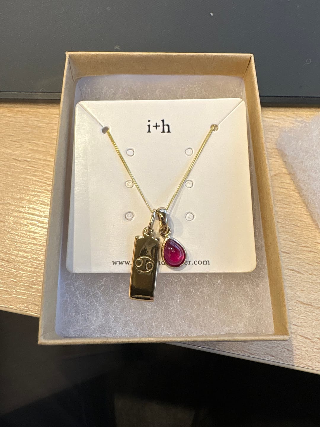 Customer photo review of Cancer Zodiac Pendant Necklace