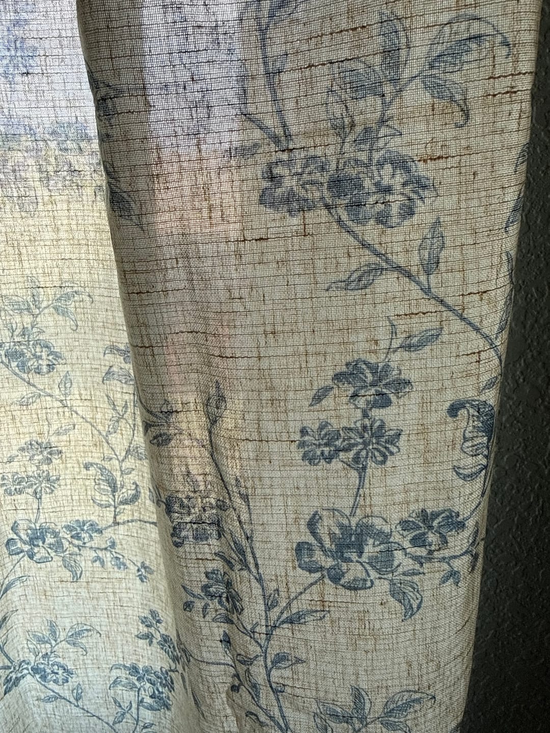 Customer photo review of Vine Blossom Linen Blend Curtains
