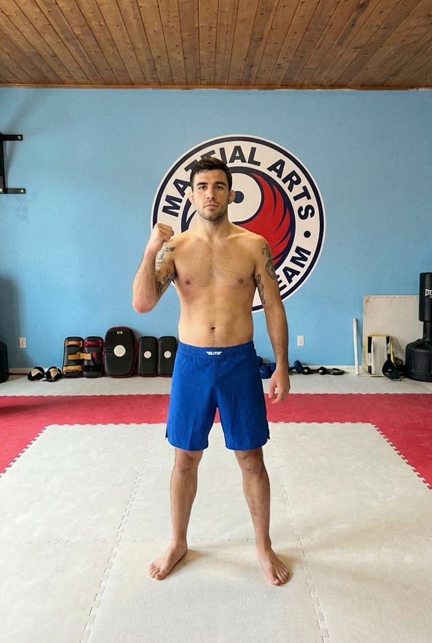 Customer photo review of Black Jack Blue No Gi Mens BJJ Shorts