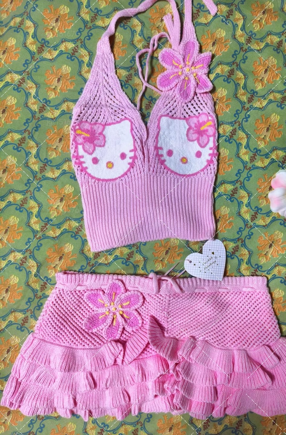 Customer photo review of Hibiscus Kitty Crochet Set (Pink)