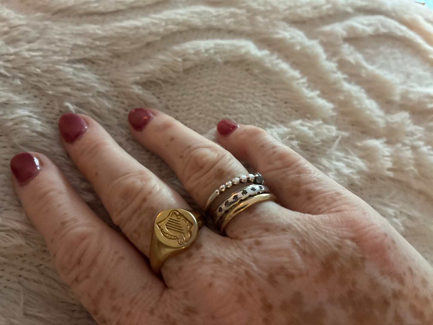 Customer photo review of Harp Signet Ring