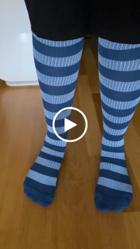Kundeanmeldelse med video af Støttestrømper