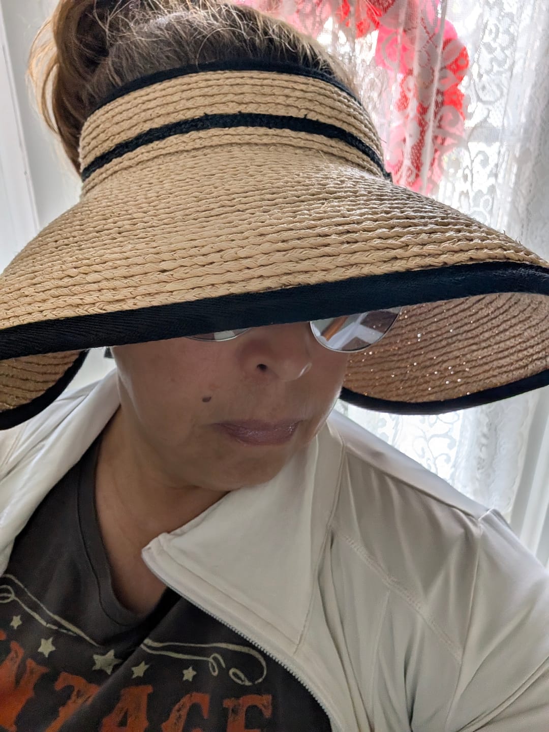 Customer photo review of Women's Wide Brim Sun Protection Straw Hat UPF 50+ UL558