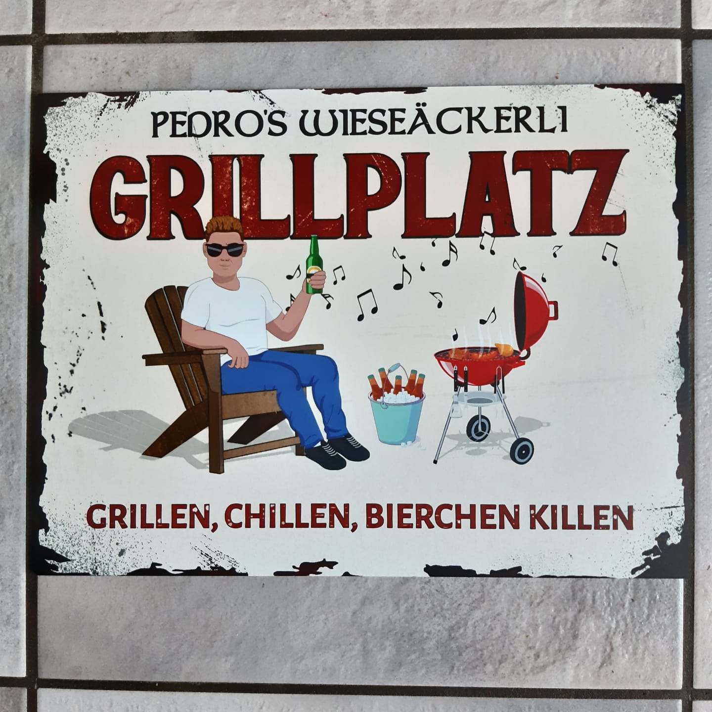 Customer photo review of Mein Grillplatz - Outdoor-Türschild