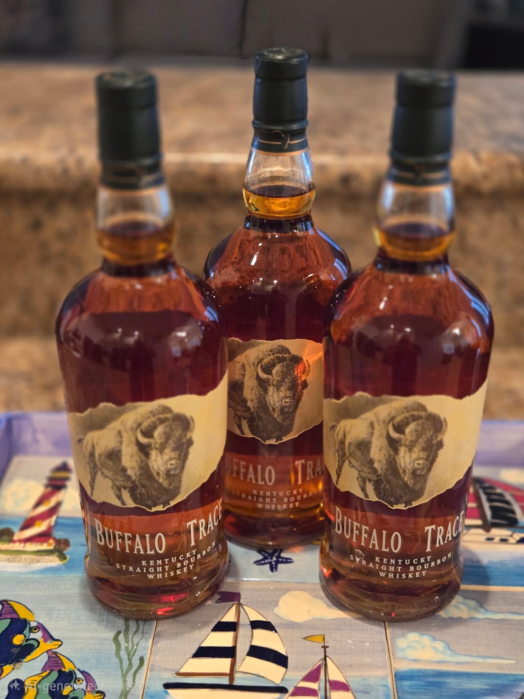 Customer photo review of Buffalo Trace Bourbon Whiskey 1L 3 Pack