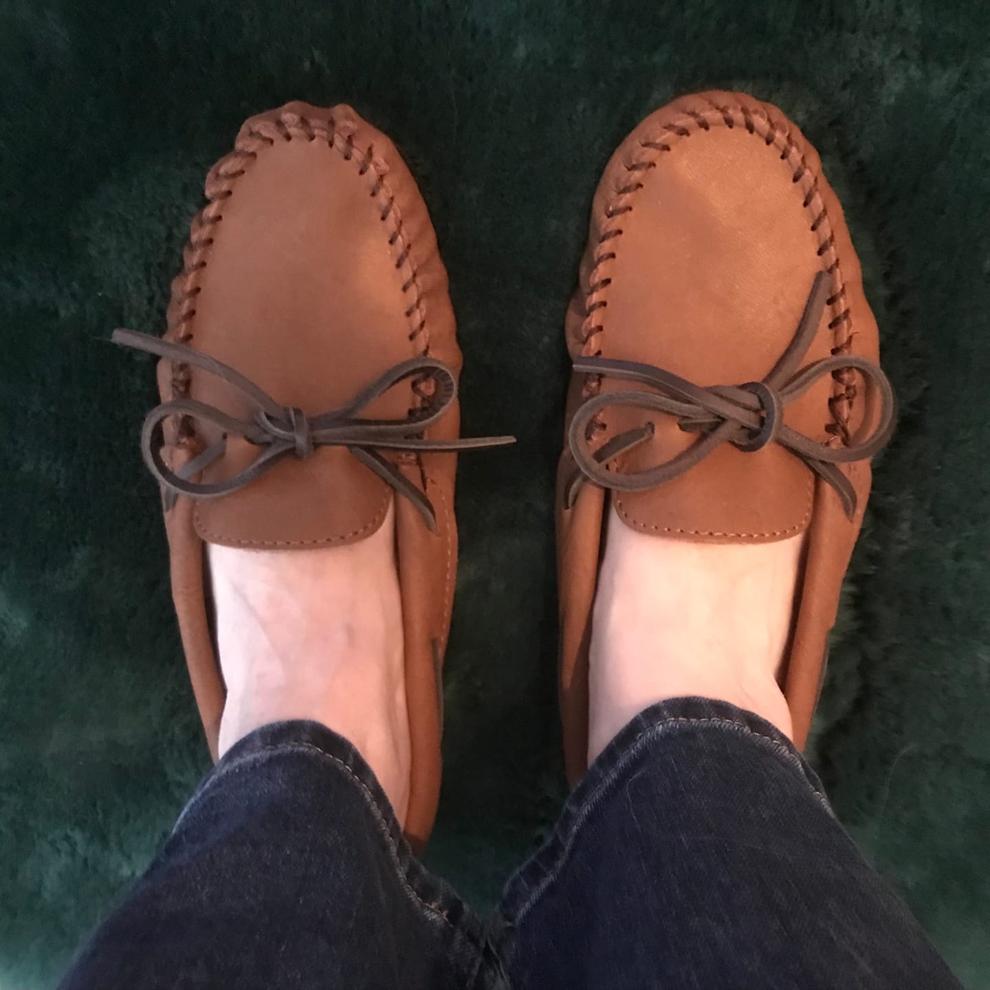 Customer photo review of Women's Rubber Sole Elk Hide Leather Moccasins