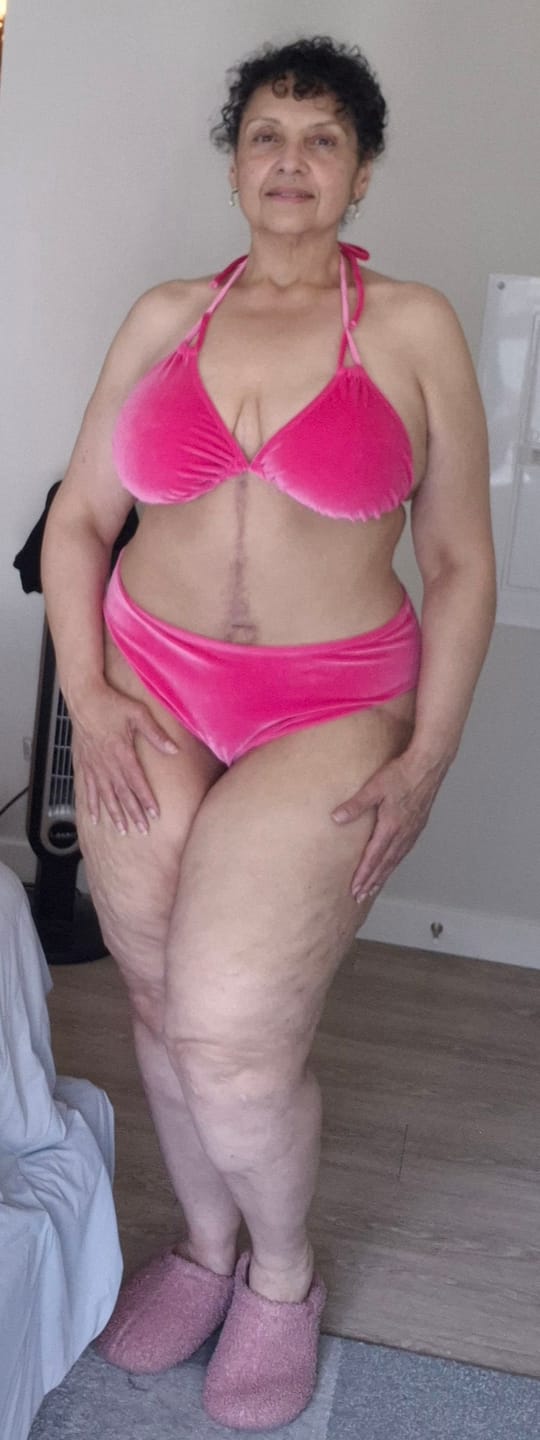 Customer photo review of Tickle Me Pink Velvet French Cut Bikini Bottom