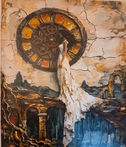Customer photo review of Vintage Clock Ruin Woman (80 Colors)