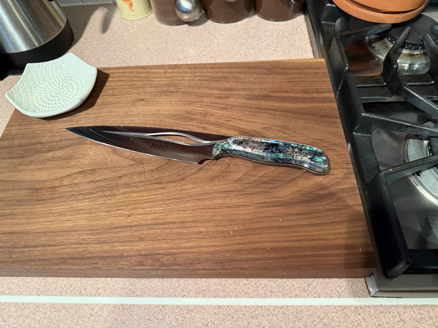 Customer photo review of The Pearl Eye Edition – Signature Knife by JIKKO®