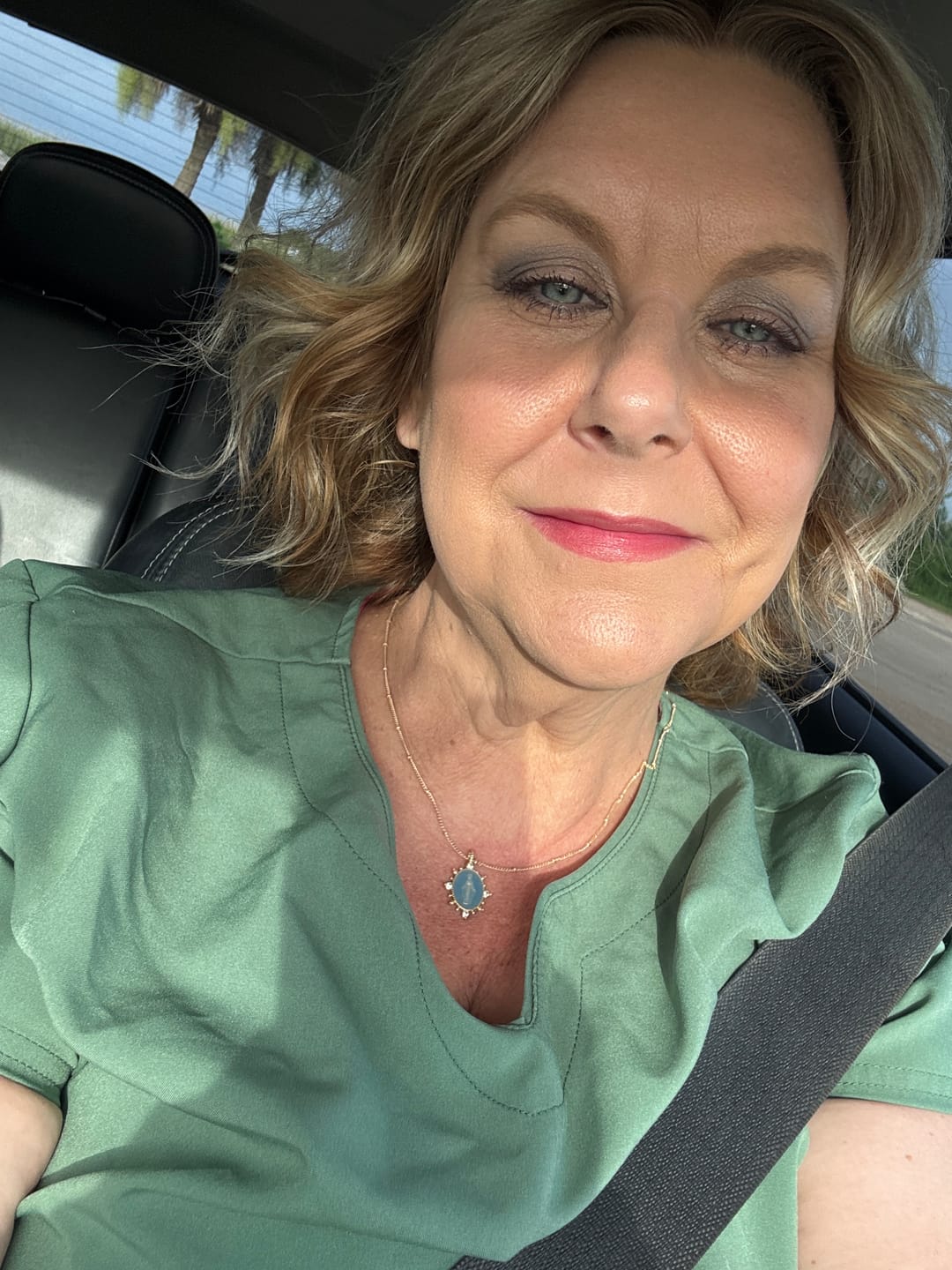 Customer photo review of Lady Lourdes Pendant - French Blue