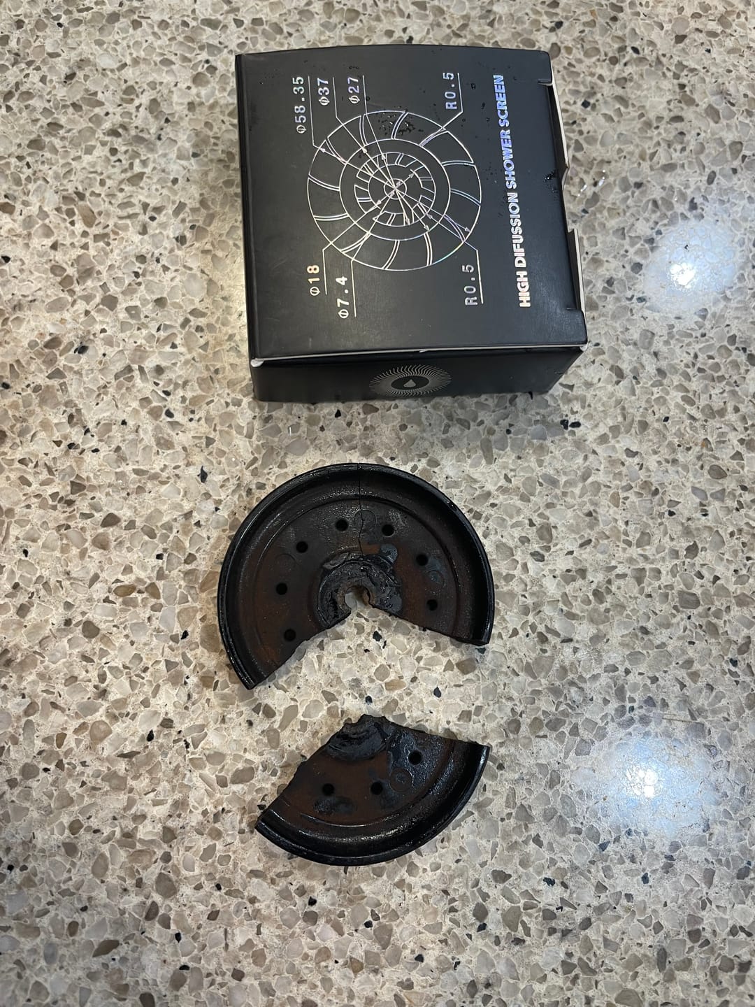 Customer photo review of High Diffusion Espresso Shower Screen - Breville