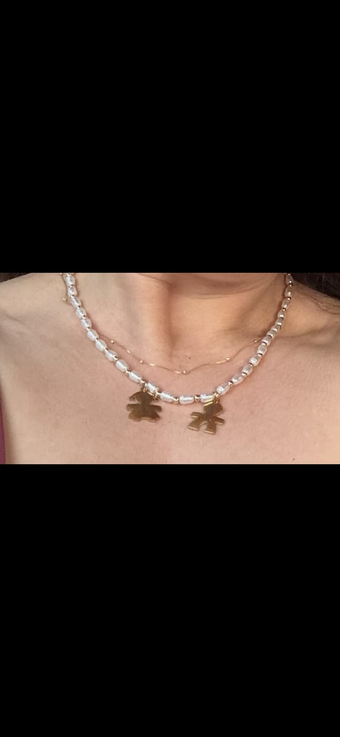Customer photo review of Girocollo perline con bambini e incisione