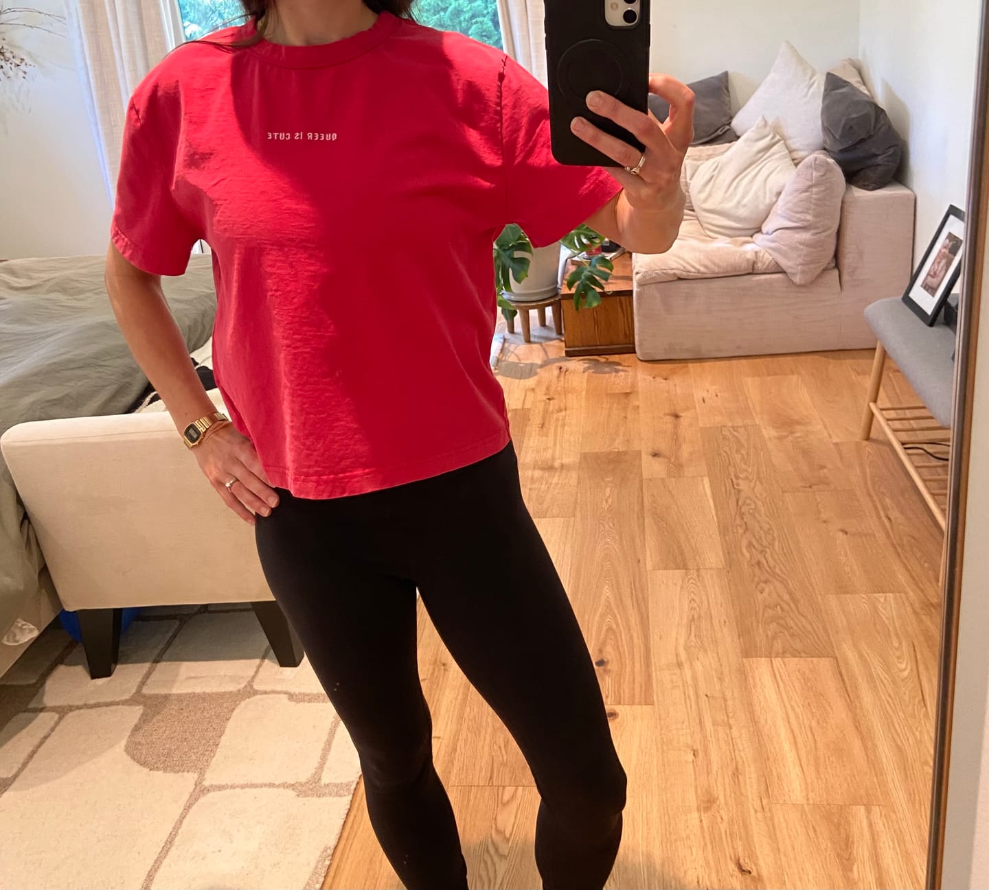 Customer photo review of Queer is Cute T-Shirt