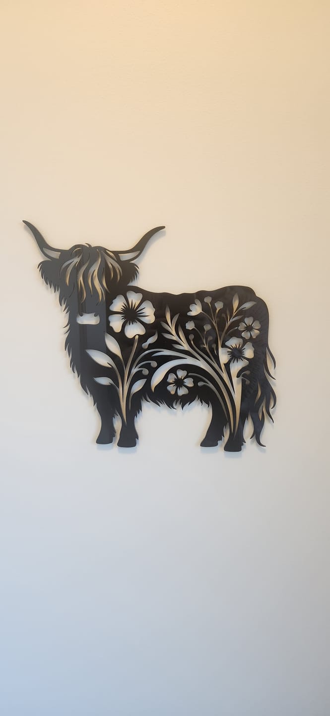 Customer photo review of Floral Highland Cow